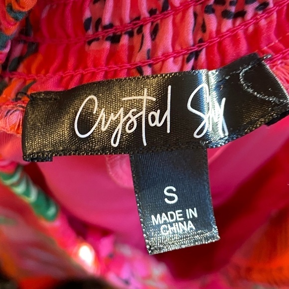 NWT CRYSTAL SKY TROPICAL PRINT TWO PIECE CROP TOP AND SKIRT SIZE SMALL - Picture 14 of 14